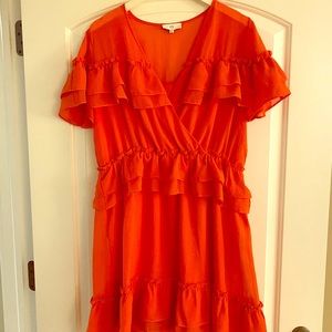 NSR brand, Short Sleeved Bright Orange Dress
